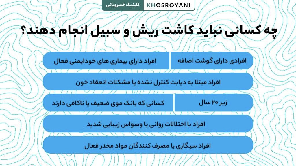 چه کسانی نباید کاشت ریش و سبیل انجام دهند؟