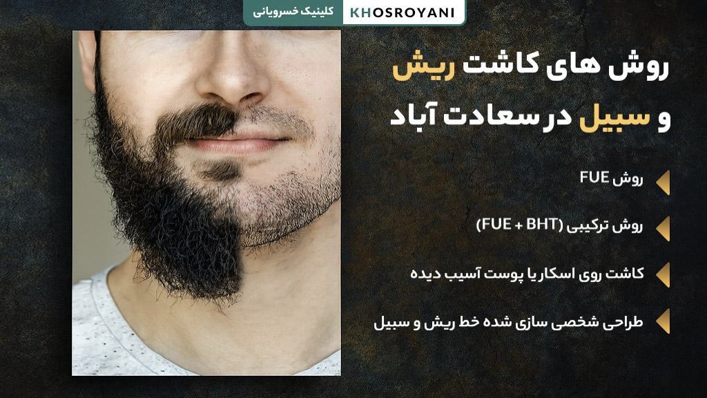 روش های کاشت ریش و سبیل در سعادت آباد، کلینیک دکتر محمد خسرویانی