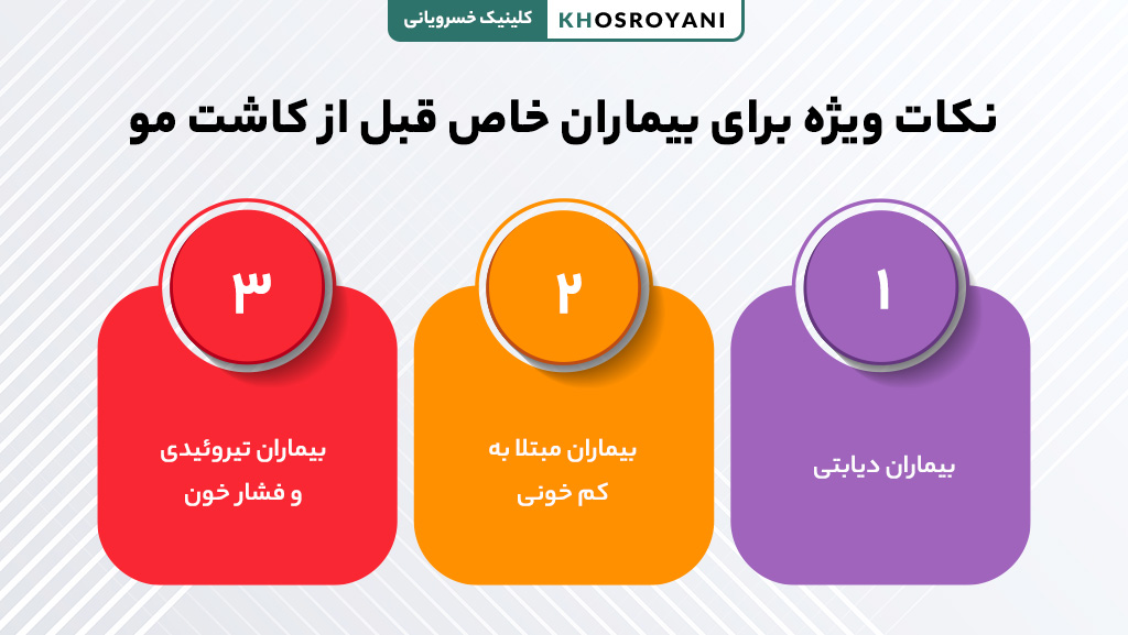 نکات تغذیه ای برای بیماران خاص قبل از کاشت مو