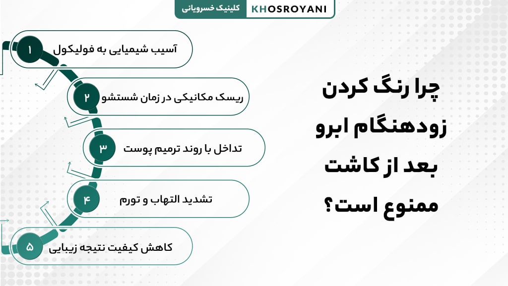 چرا رنگ کردن زودهنگام ابرو بعد از کاشت ممنوع است؟